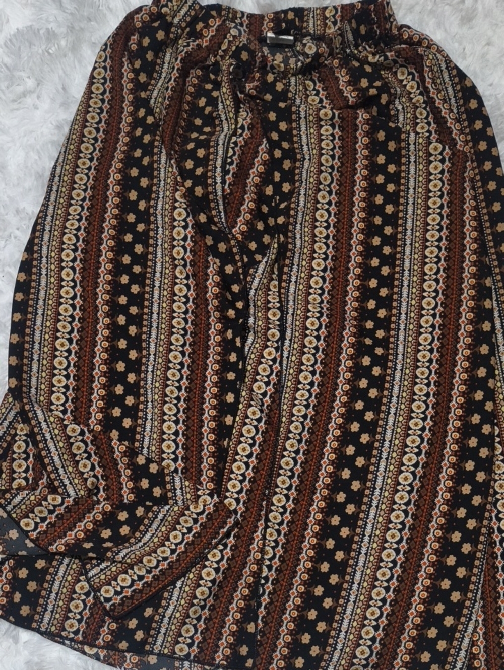 Flower Maxi Skirt Brown Small